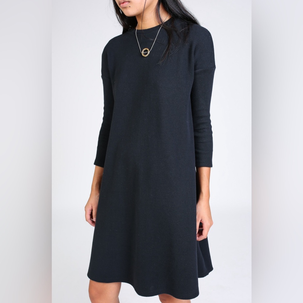 URSA MINOR black textured cotton dress, Canadian indie brand, size small